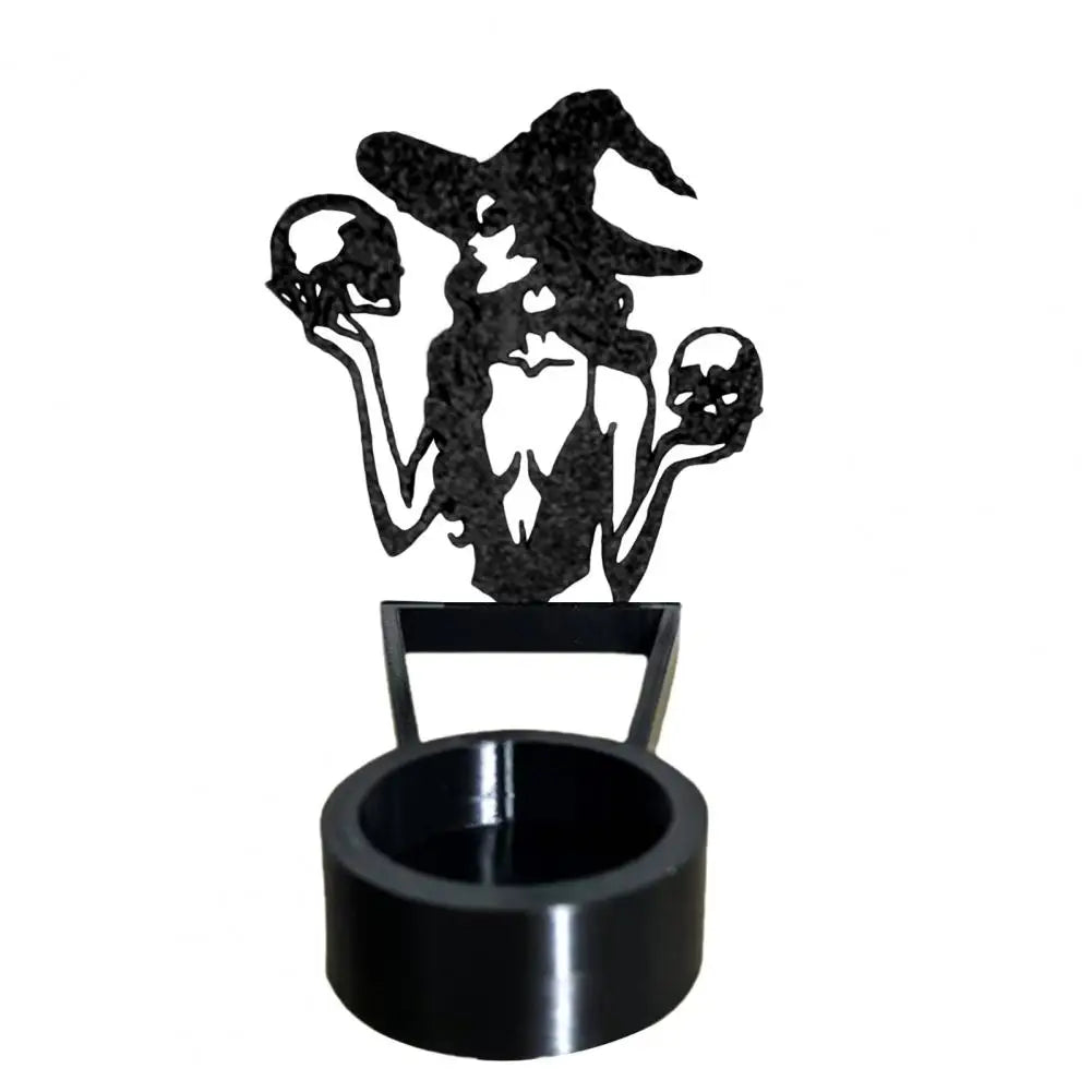 Halloween Shadow Candle Holder Spooky Grim Reaper Candlestick Pumpkin Bat Witch Ghost Shadow Tealight Candle Stand Home Decor