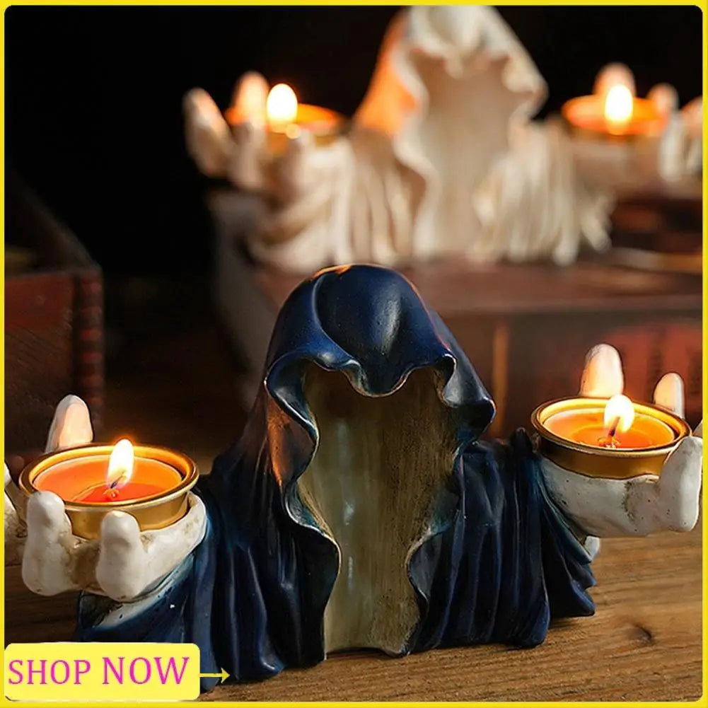 Especial Ghost Candle Holder Vintage Resin Figurine Halloween Candle Holder Candlestick For Table