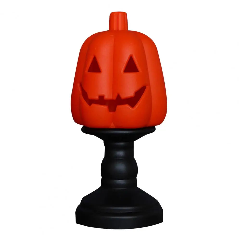 Easy to Set Up Halloween Decor Spooky Halloween Tabletop Decor Black Cat on Pumpkin Statue with Led Light Eyeball Candle Holder