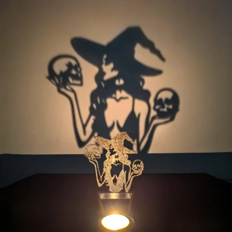 Halloween Spooky Candle Holder - Unique Table Decoration, Scary & Fun Desk Decor, Centerpiece Shadow Holder Parties Spooky Decor