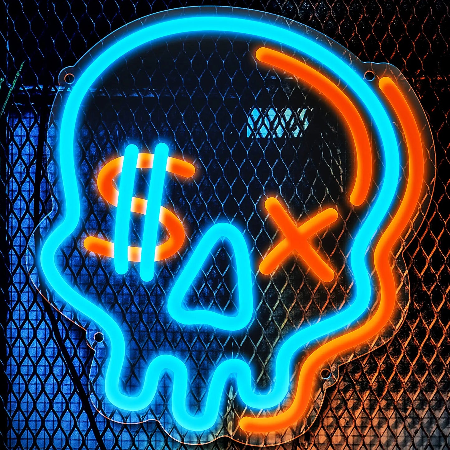Halloween Neon Sign for Boys Room, Cool Skull Led Signs Kids Bedroom Decor, 6 Dimmable USB Powered Led Lights for Teenage Gamer