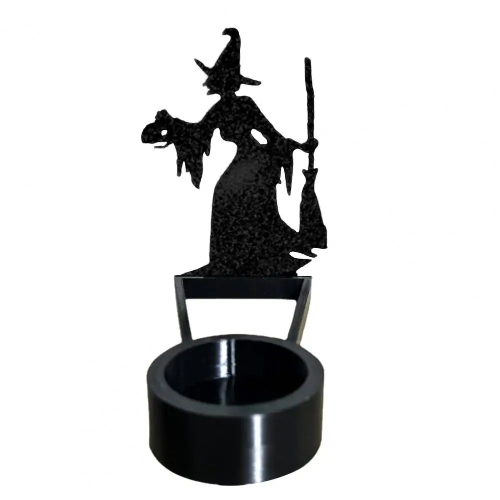 Halloween Shadow Candle Holder Spooky Grim Reaper Candlestick Pumpkin Bat Witch Ghost Shadow Tealight Candle Stand Home Decor