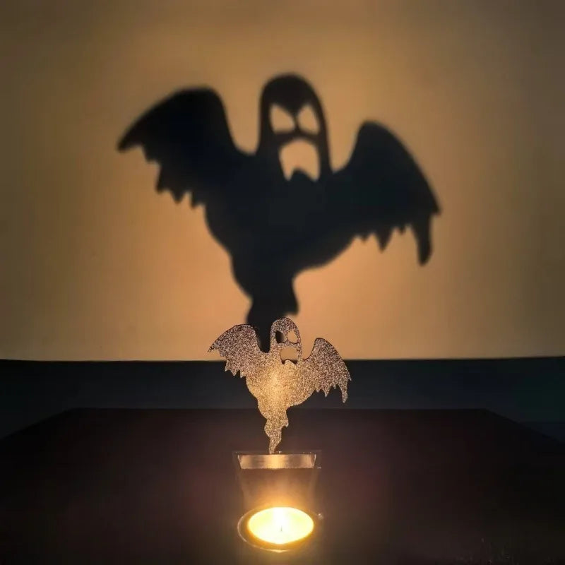 Halloween Spooky Candle Holder - Unique Table Decoration, Scary & Fun Desk Decor, Centerpiece Shadow Holder Parties Spooky Decor