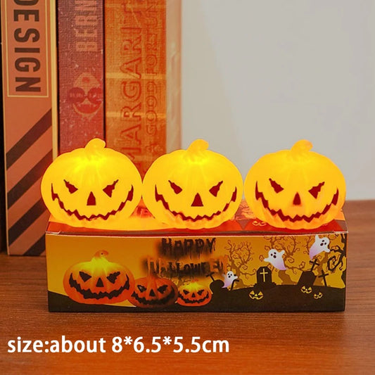 Halloween Pumpkin Lanterns, Home Decorations Candle Lights Halloween Party Fountains Haunted House Horror Props Children's Gifts