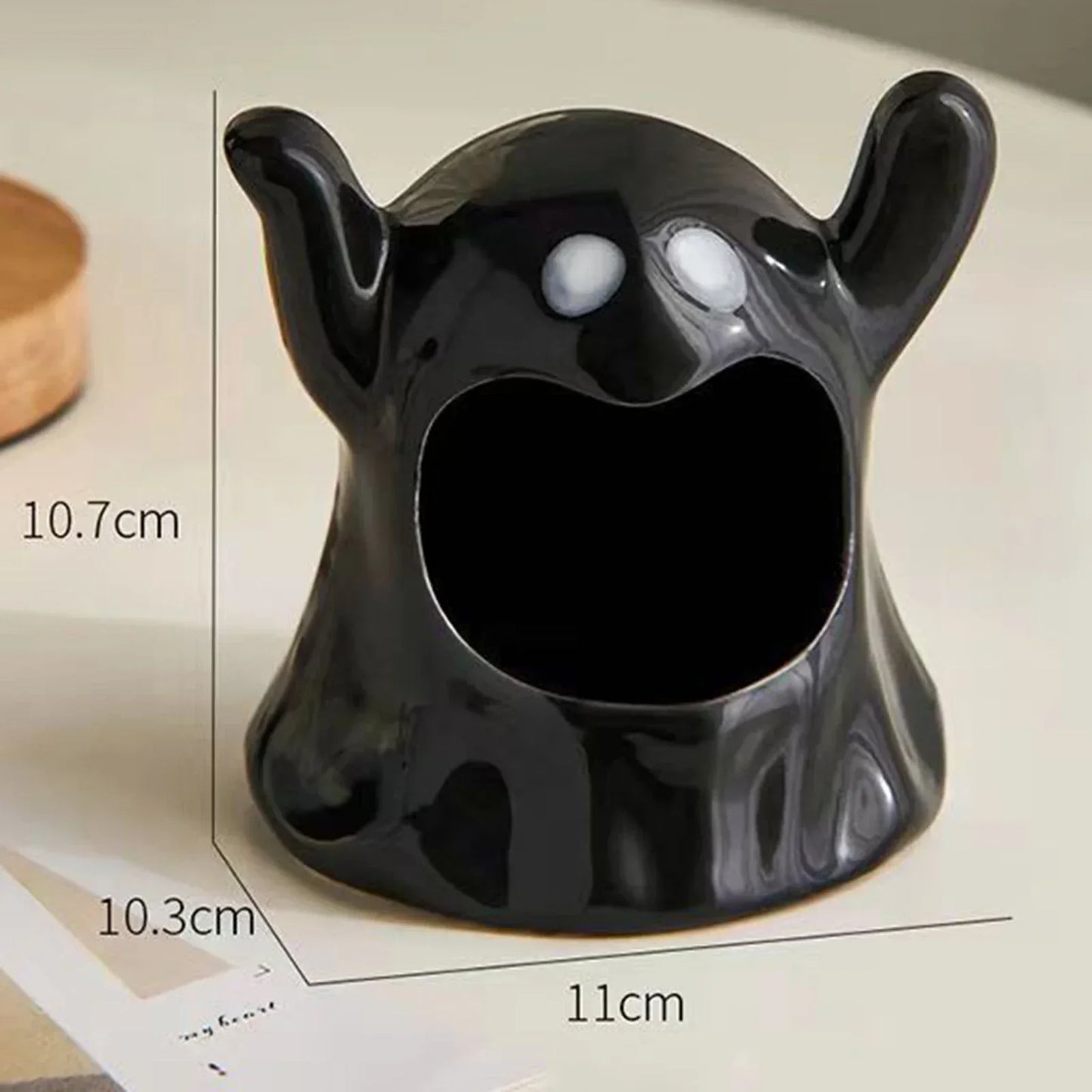 Ceramic Halloween Ghost Candle Holder Cute Rabbit Figurine Scented Candle Holder Home Table Candlestick Decorative Ornaments