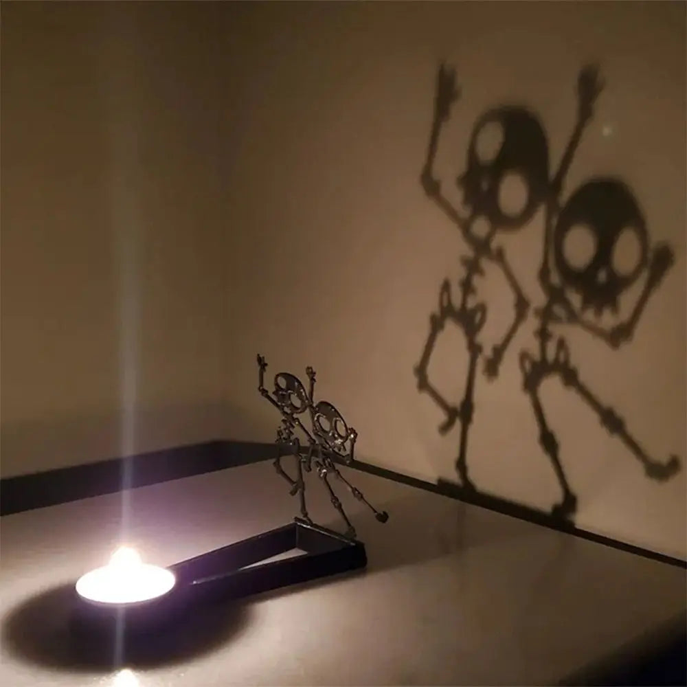 Black Halloween Candle Holder Iron Party Supplies Terror Shadow Projection Candlestick Halloween Decoration Festival Ornament