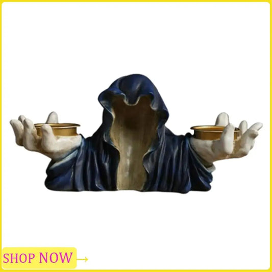 Especial Ghost Candle Holder Vintage Resin Figurine Halloween Candle Holder Candlestick For Table