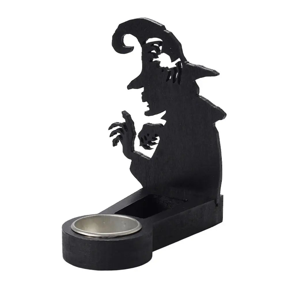 Black Halloween Candle Holder Multi-shape Iron Terror Shadow Projection Candlestick Party Supplies Halloween Decoration