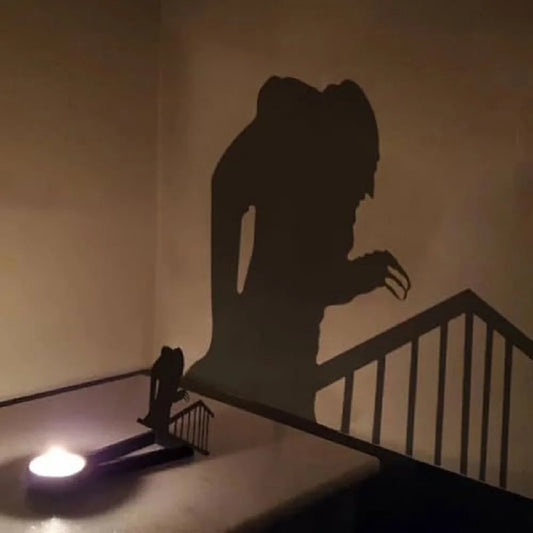 Nosferatu Candle Shadow Metal Halloween Horror Candle Holder Halloween Devil Shadow Candelabra Spooky Halloween Candle Holder