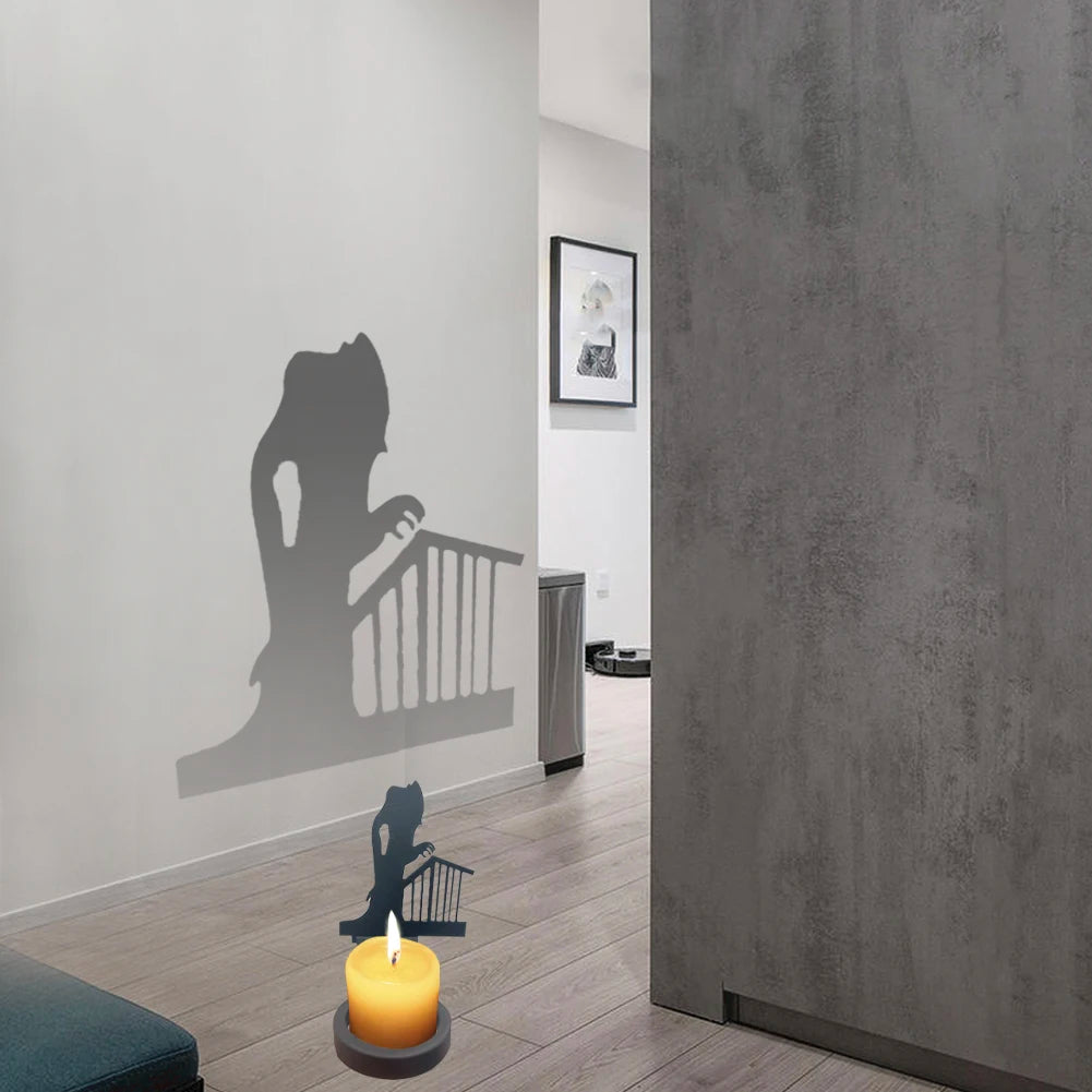 Nosferatu Candle Shadow Metal Halloween Horror Candle Holder Halloween Devil Shadow Candelabra Spooky Halloween Candle Holder