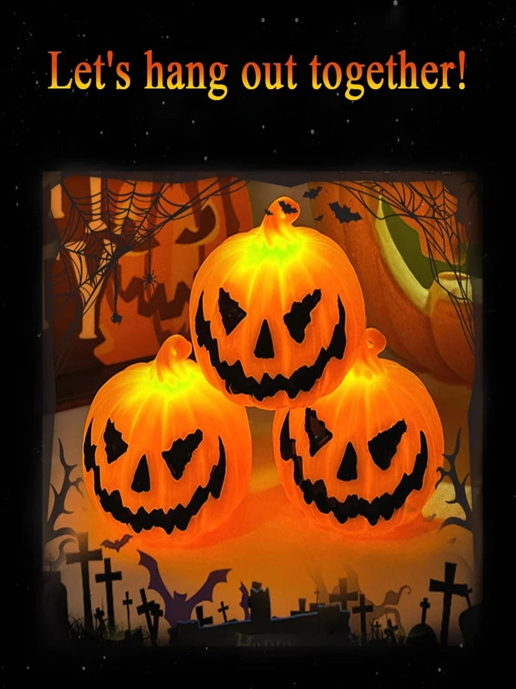 Halloween Pumpkin Lanterns, Home Decorations Candle Lights Halloween Party Fountains Haunted House Horror Props Children's Gifts