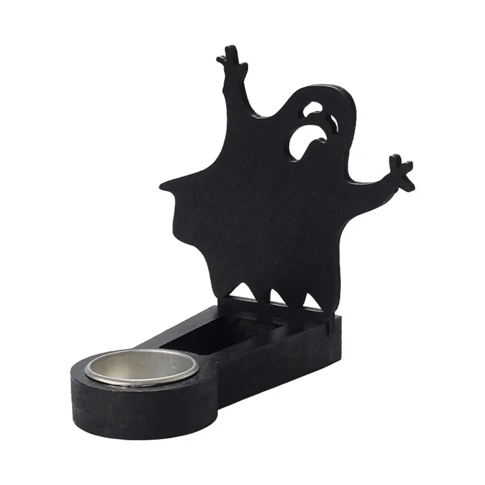Black Halloween Candle Holder Multi-shape Iron Terror Shadow Projection Candlestick Party Supplies Halloween Decoration