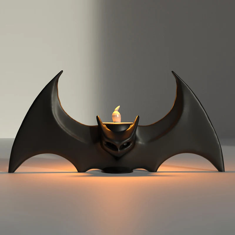 Halloween Black Bat Tealight Candle Tray Holder Bookshelf Fireplace Home Perfect Decorative