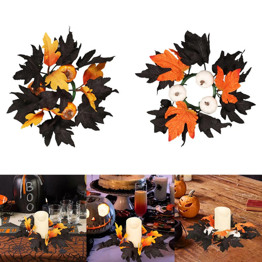 Halloween Candle Wreath Home Decoration for Thanksgiving Party Supplies Fall