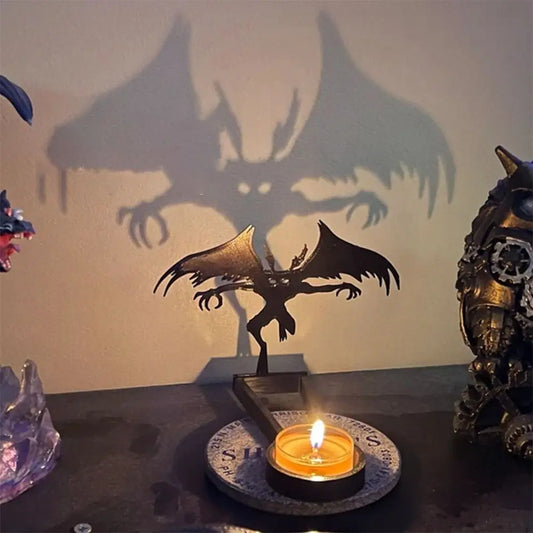 Black Halloween Candle Holder Iron Party Supplies Terror Shadow Projection Candlestick Halloween Decoration Festival Ornament