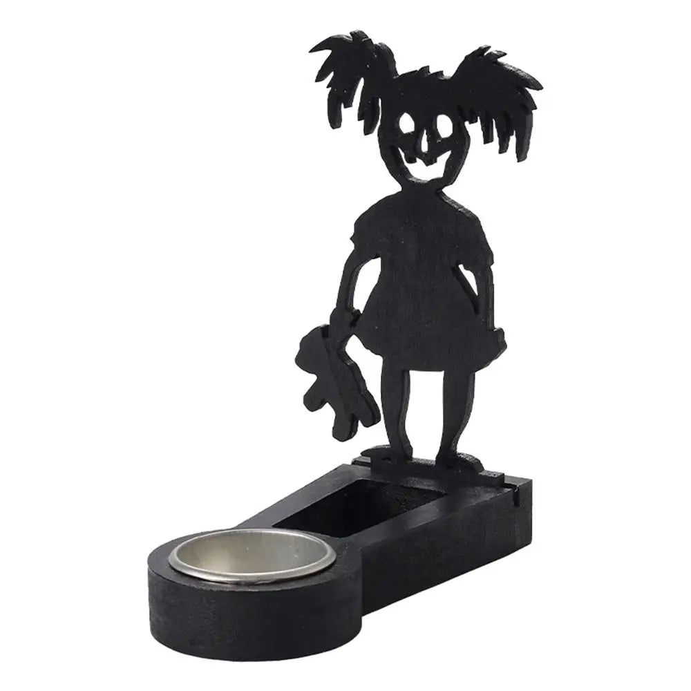 Black Halloween Candle Holder Multi-shape Iron Terror Shadow Projection Candlestick Party Supplies Halloween Decoration